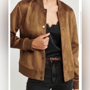 Abercrombie and Fitch Vegan Suede Bomber Jacket Medium
